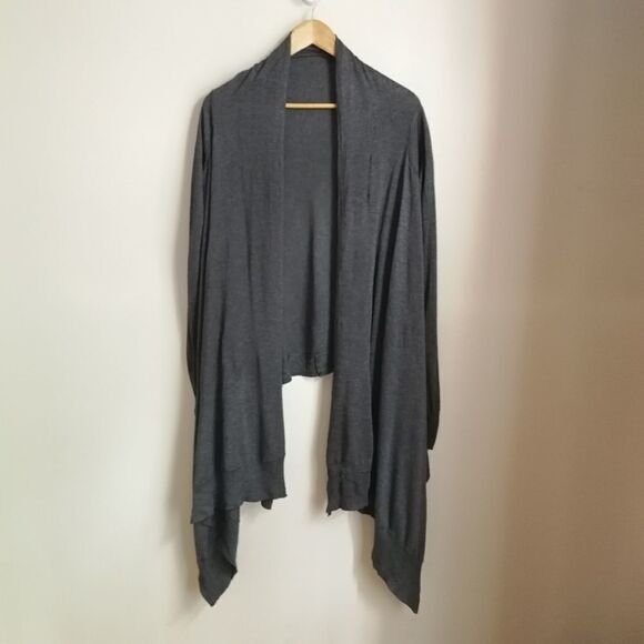 ARITZIA Dark Grey Thin Knit Warm Open Front Cashmere Cardigan Size extra-small - Picture 2 of 9